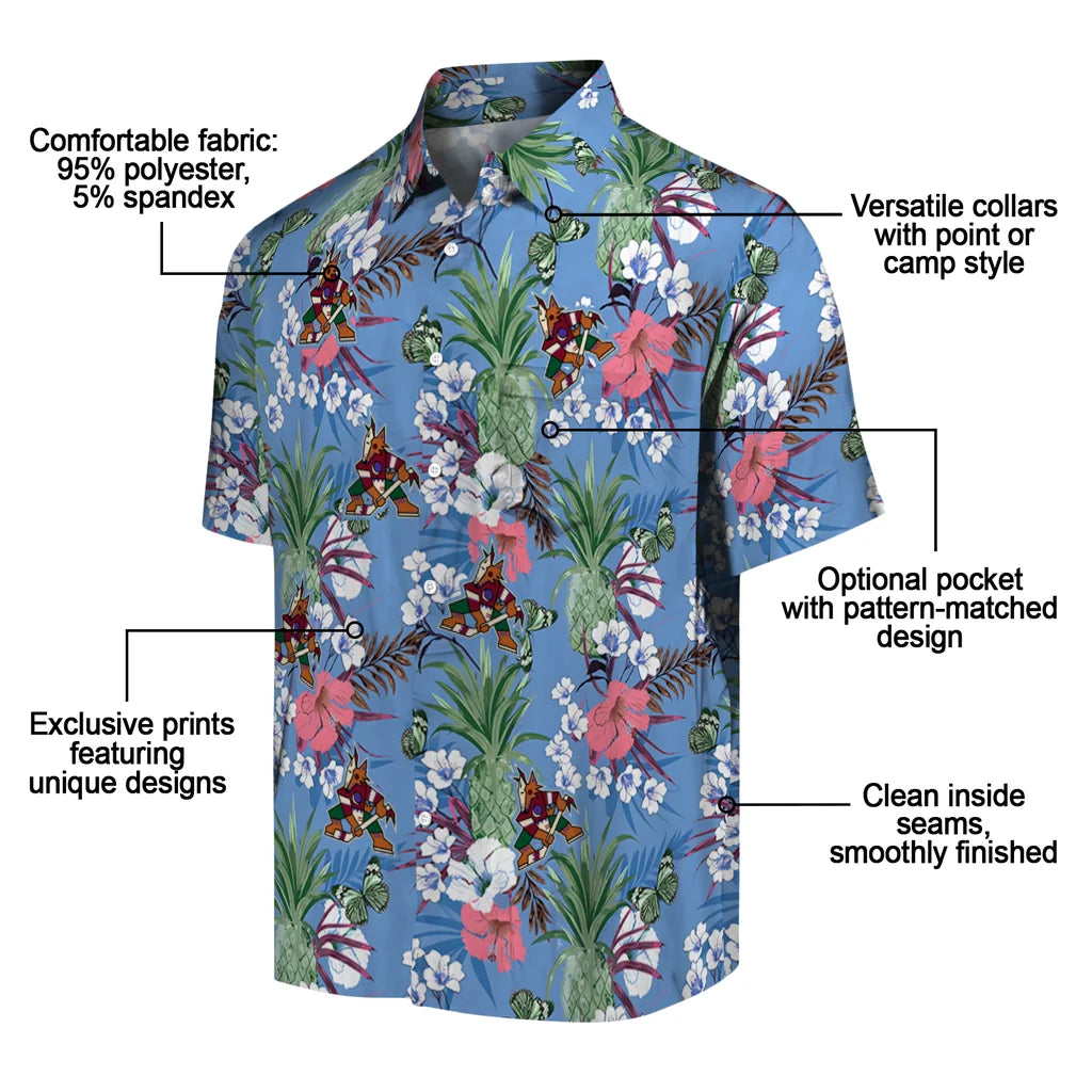 Arizona Coyotes Hawaiian Shirt - Pineapple Bouquet – Moonbestprint