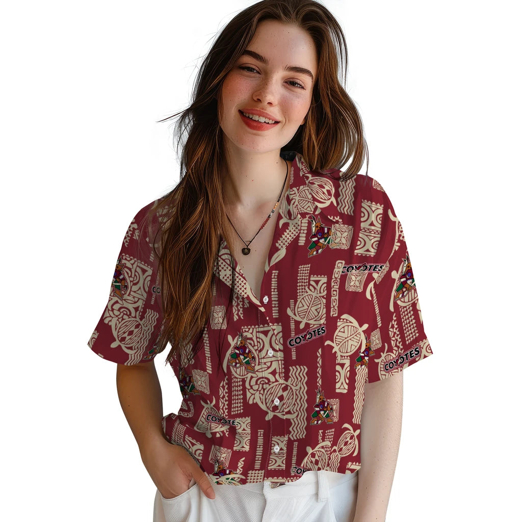 Arizona Coyotes Hawaiian Shirt - Turtle Lines – Moonbestprint