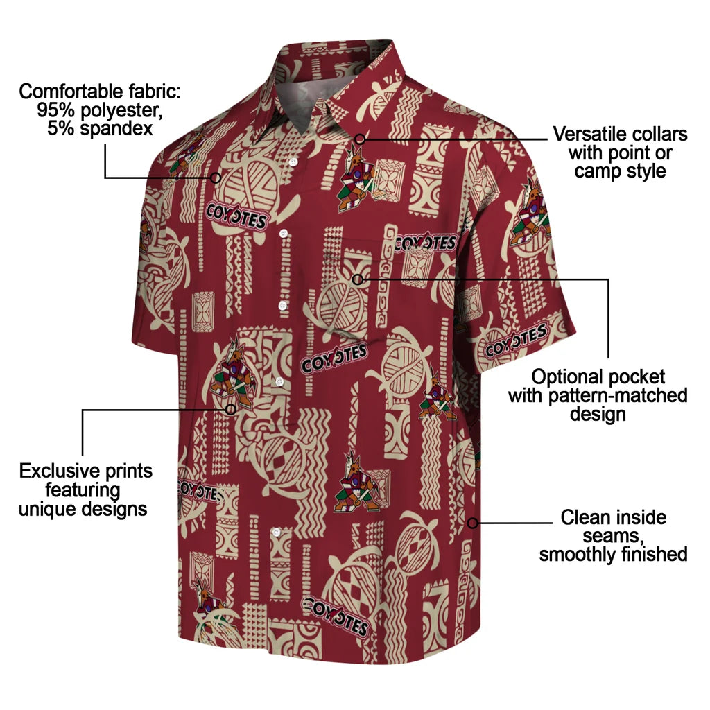 Arizona Coyotes Hawaiian Shirt - Turtle Lines – Moonbestprint