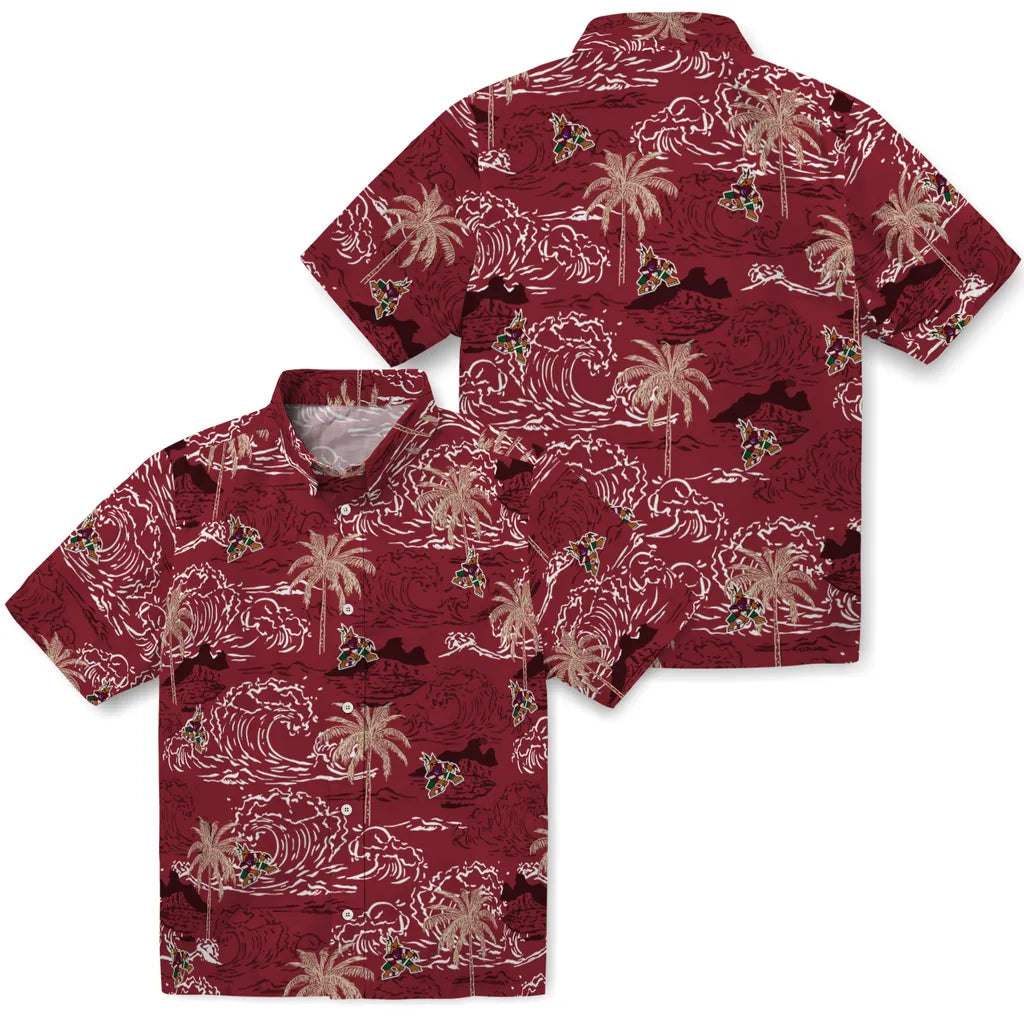 Arizona Coyotes Hawaiian Shirt - Wave Palm – Moonbestprint