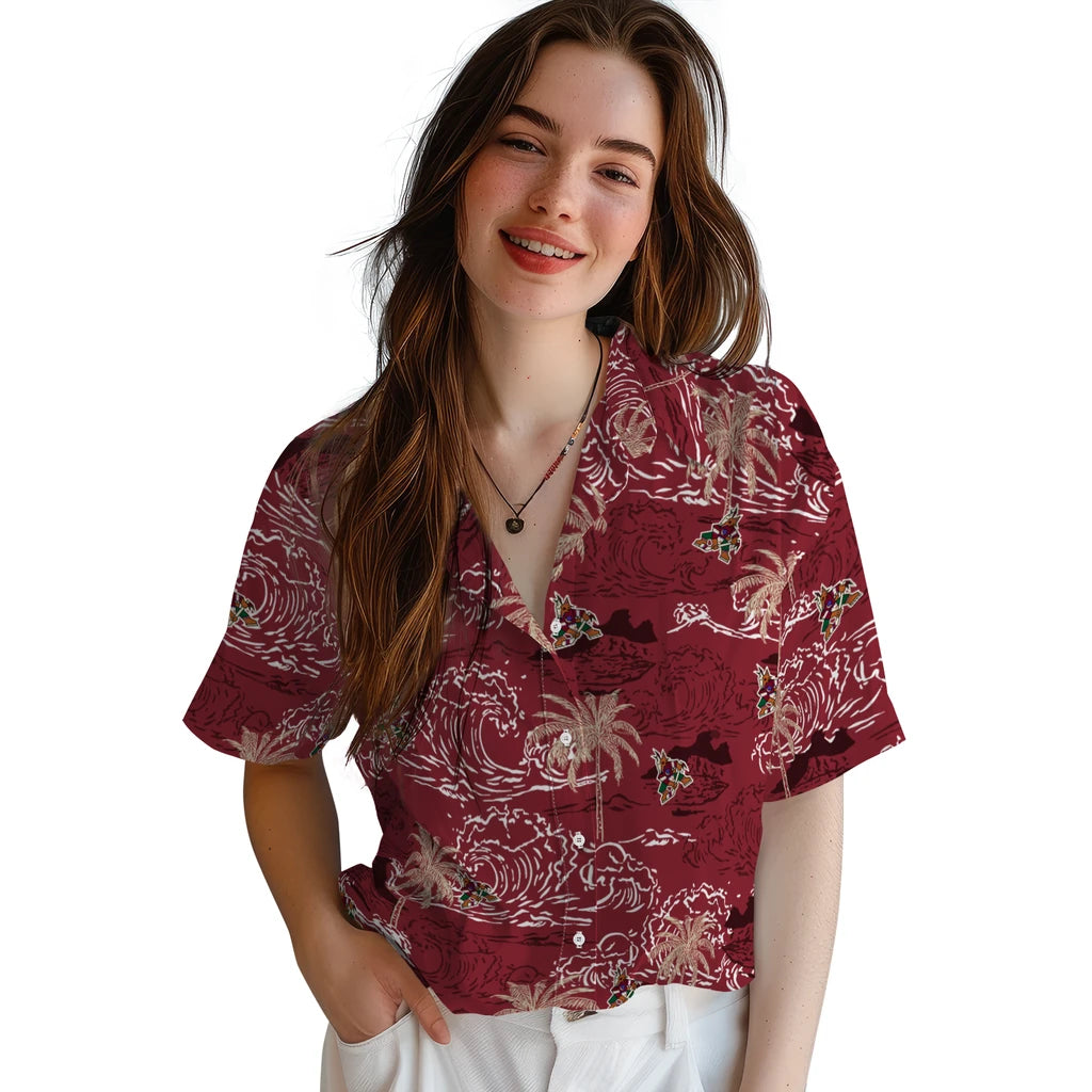 Arizona Coyotes Hawaiian Shirt - Wave Palm – Moonbestprint