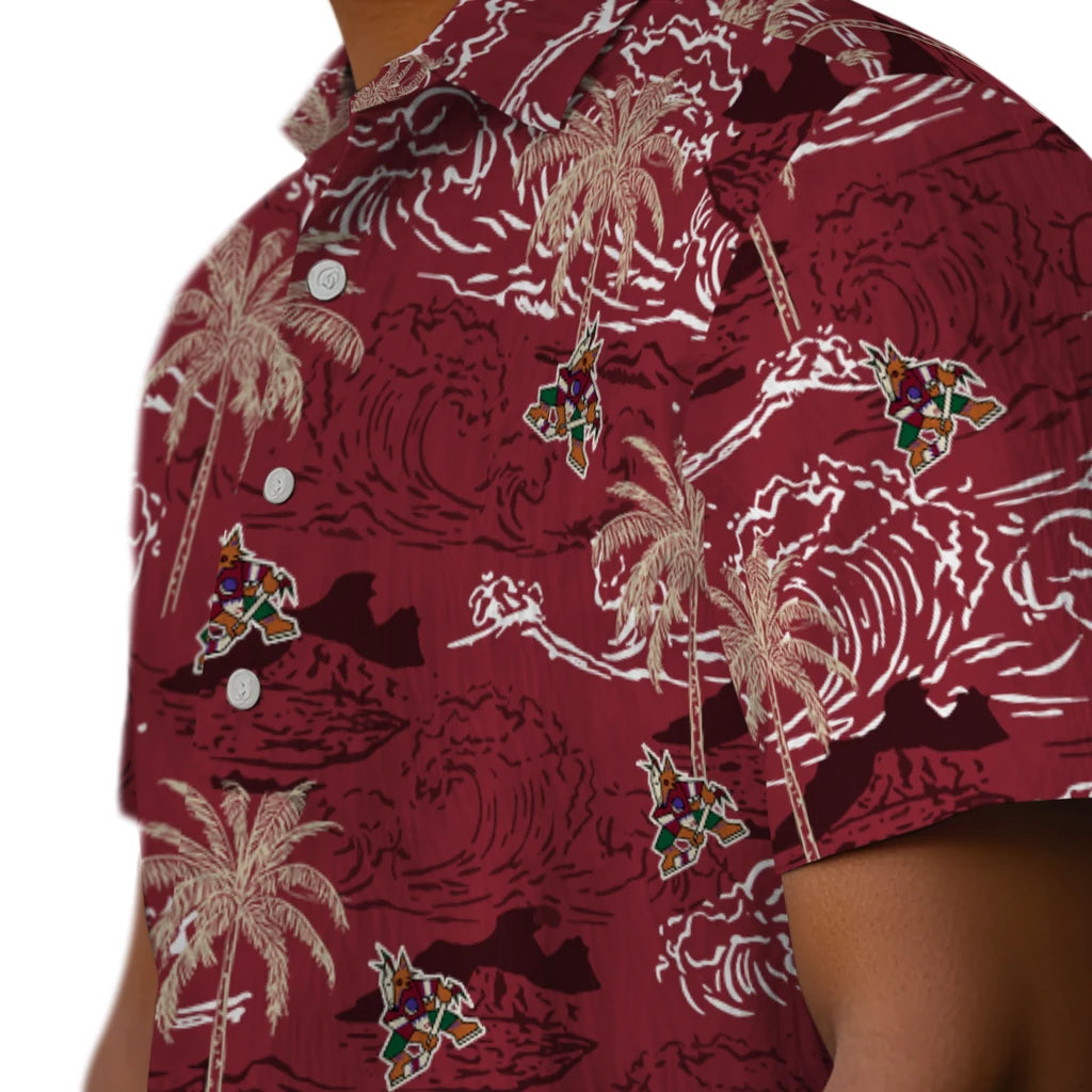 Arizona Coyotes Hawaiian Shirt - Wave Palm – Moonbestprint