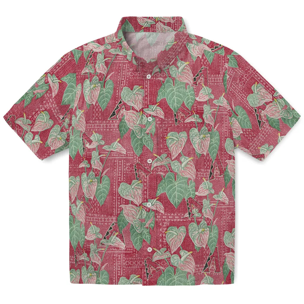 Arizona Diamondbacks Hawaiian Shirt - Anthurium Overlay | Moonbestprint