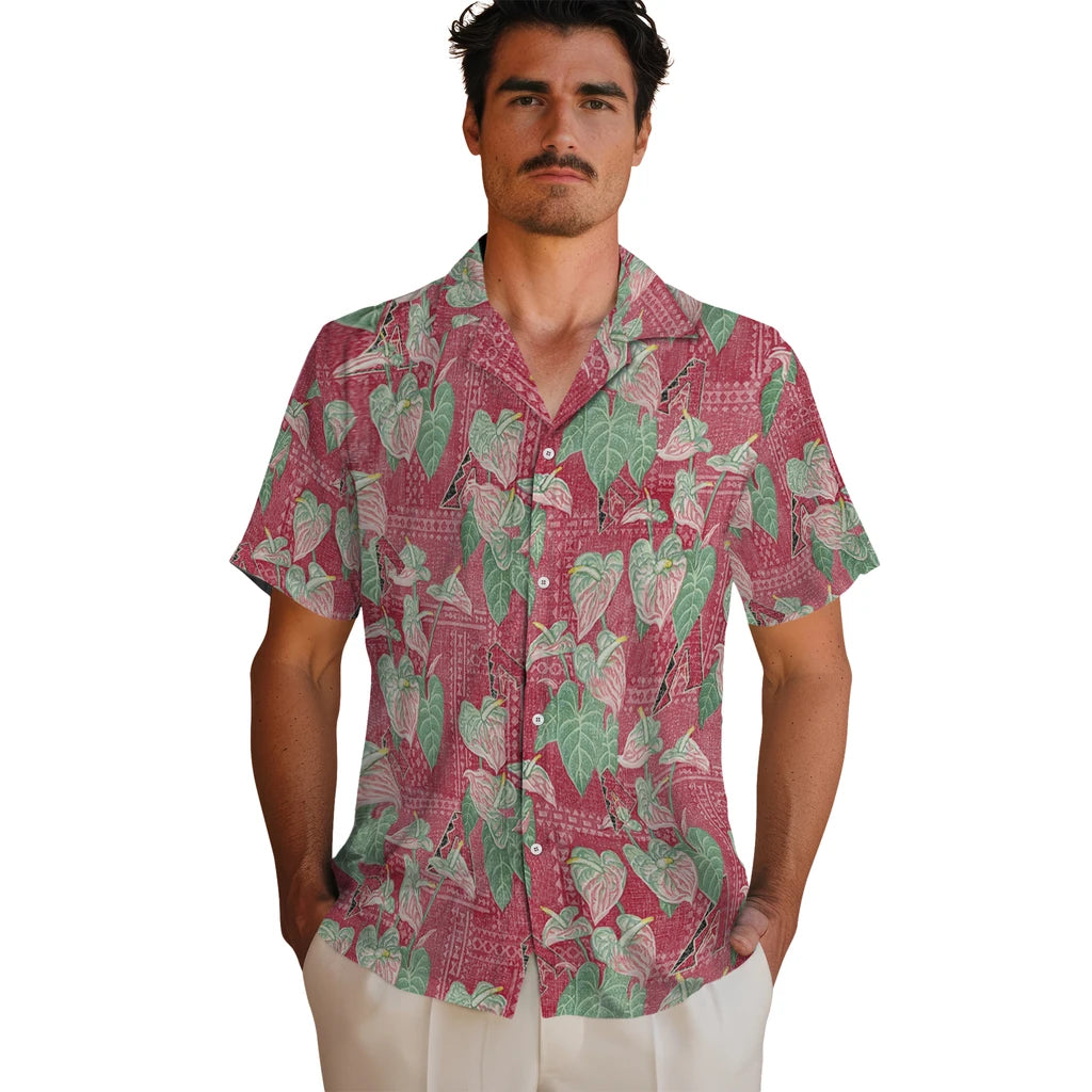 Arizona Diamondbacks Hawaiian Shirt - Anthurium Overlay | Moonbestprint