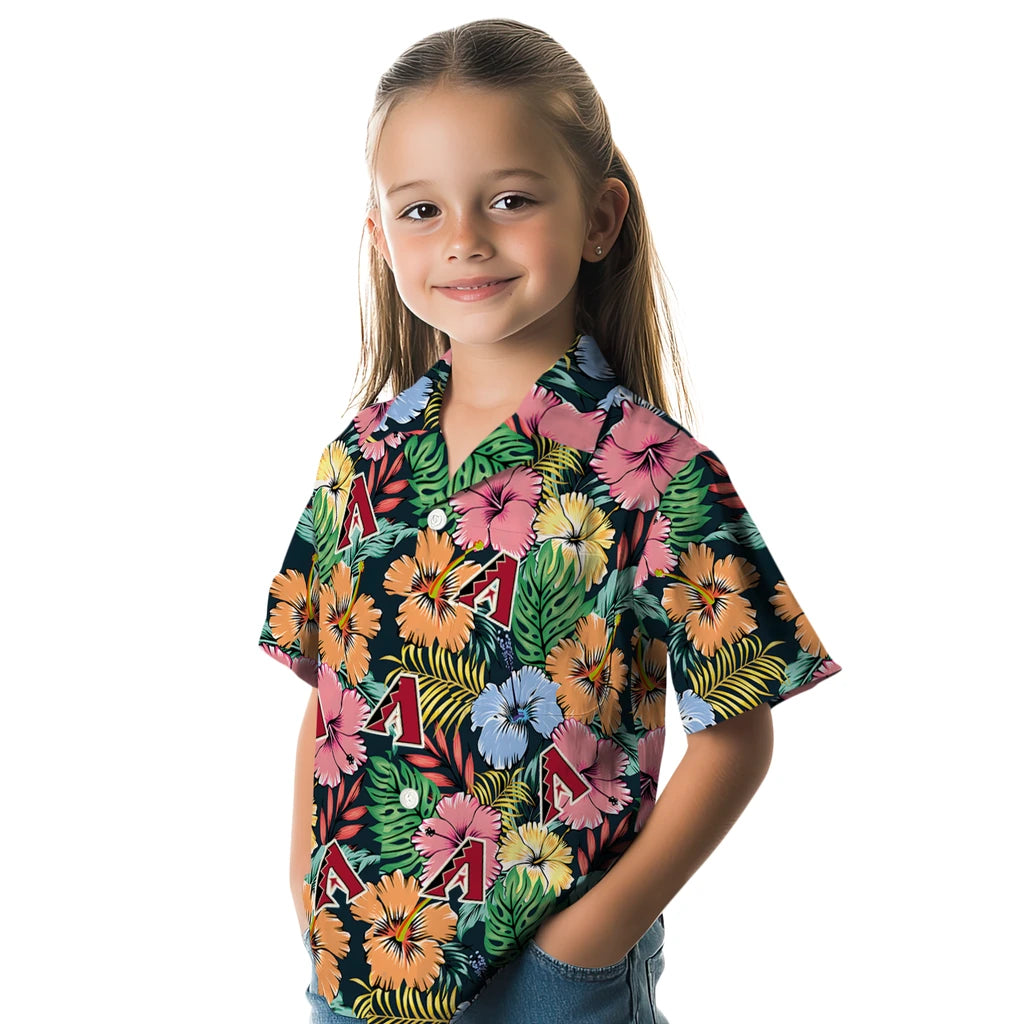 Arizona Diamondbacks Hawaiian Shirt - Brilliant Hibiscus Garden | Moonbestprint