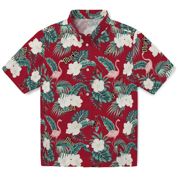 Arizona Diamondbacks Hawaiian Shirt - Flamingo and Hibiscus | Moonbestprint