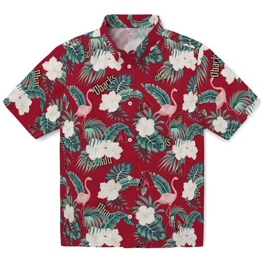 Arizona Diamondbacks Hawaiian Shirt - Flamingo and Hibiscus | Moonbestprint
