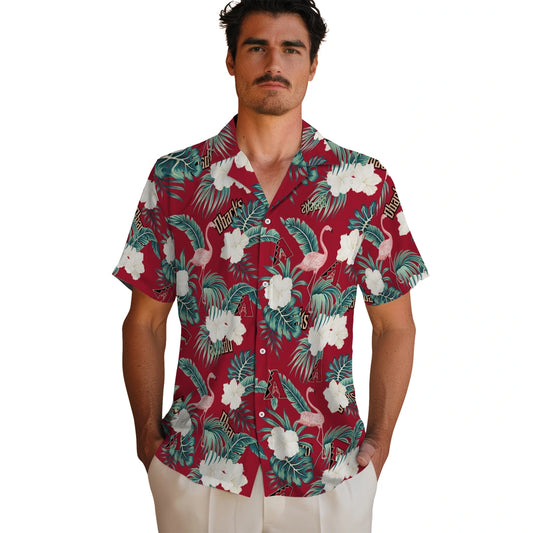 Arizona Diamondbacks Hawaiian Shirt - Flamingo and Hibiscus | Moonbestprint