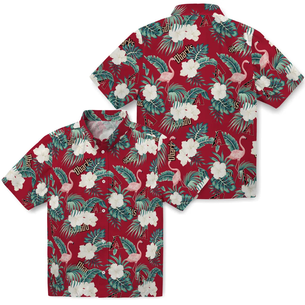 Arizona Diamondbacks Hawaiian Shirt - Flamingo and Hibiscus | Moonbestprint