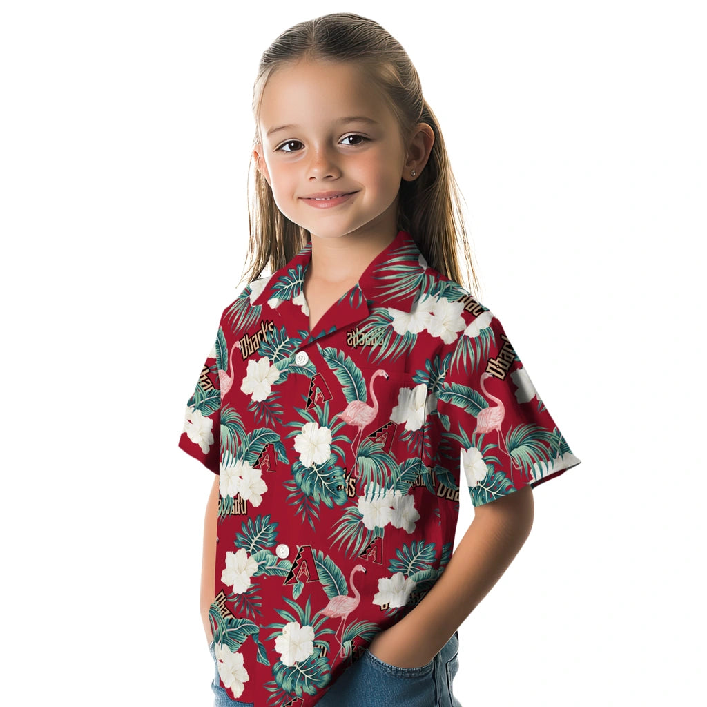 Arizona Diamondbacks Hawaiian Shirt - Flamingo and Hibiscus | Moonbestprint