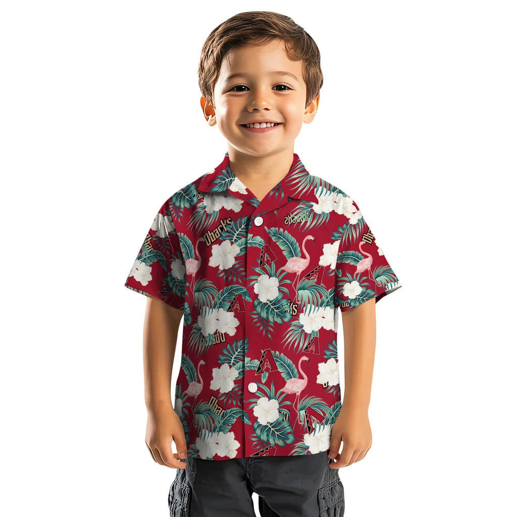 Arizona Diamondbacks Hawaiian Shirt - Flamingo and Hibiscus | Moonbestprint