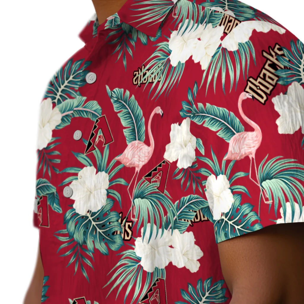 Arizona Diamondbacks Hawaiian Shirt - Flamingo and Hibiscus | Moonbestprint