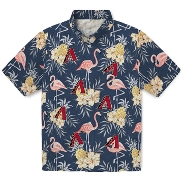 Arizona Diamondbacks Hawaiian Shirt - Flamingo Hibiscus | Moonbestprint