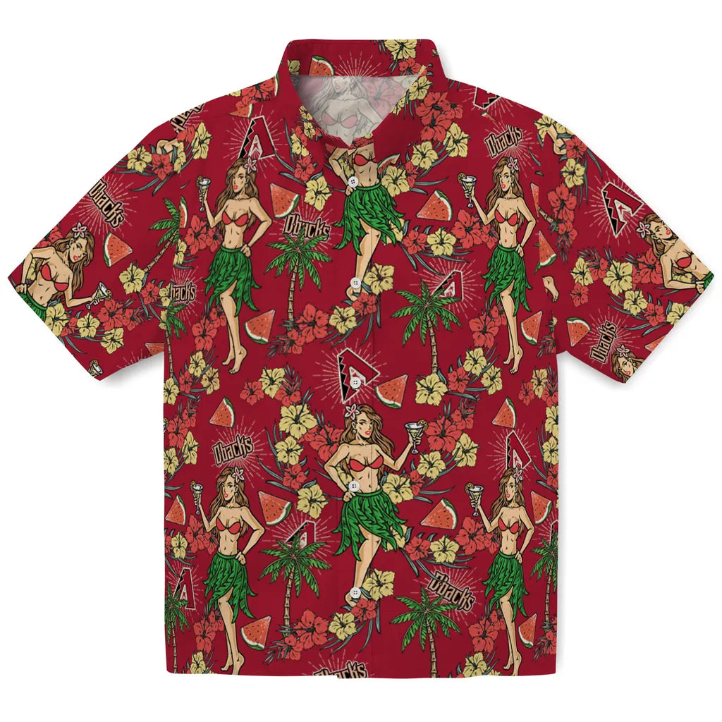 Arizona Diamondbacks Hawaiian Shirt - Hawaiian Girls Design | Moonbestprint