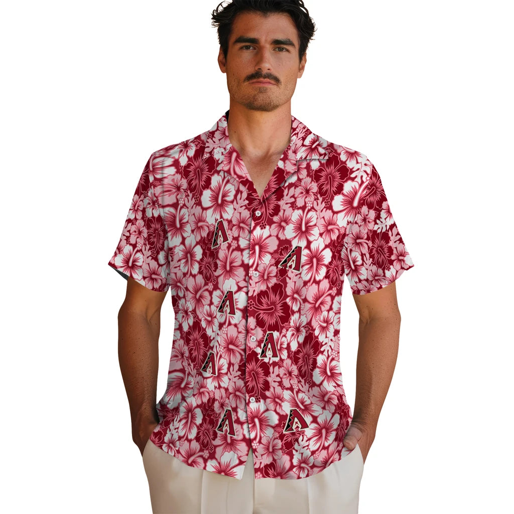 Arizona Diamondbacks Hawaiian Shirt - Hibiscus Blooms | Moonbestprint