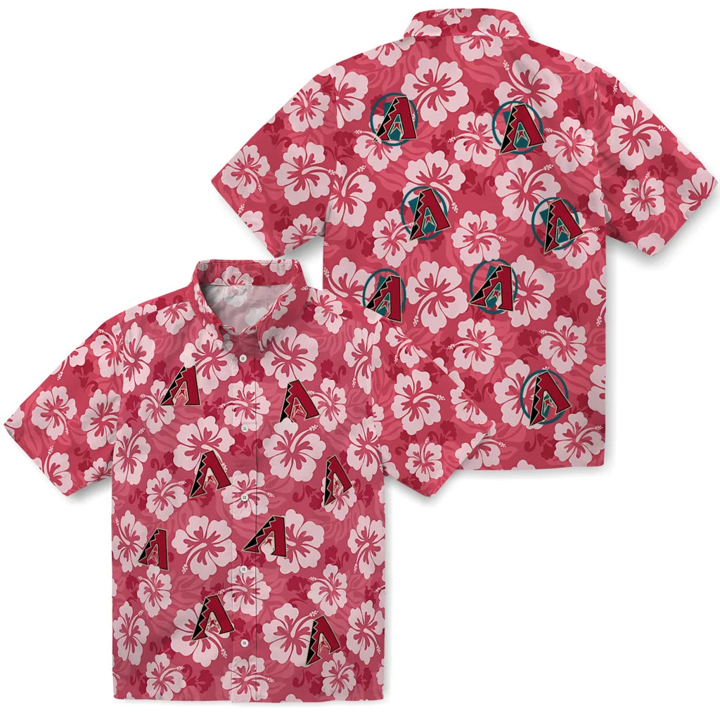 Arizona Diamondbacks Hawaiian Shirt - Hibiscus Cluster | Moonbestprint