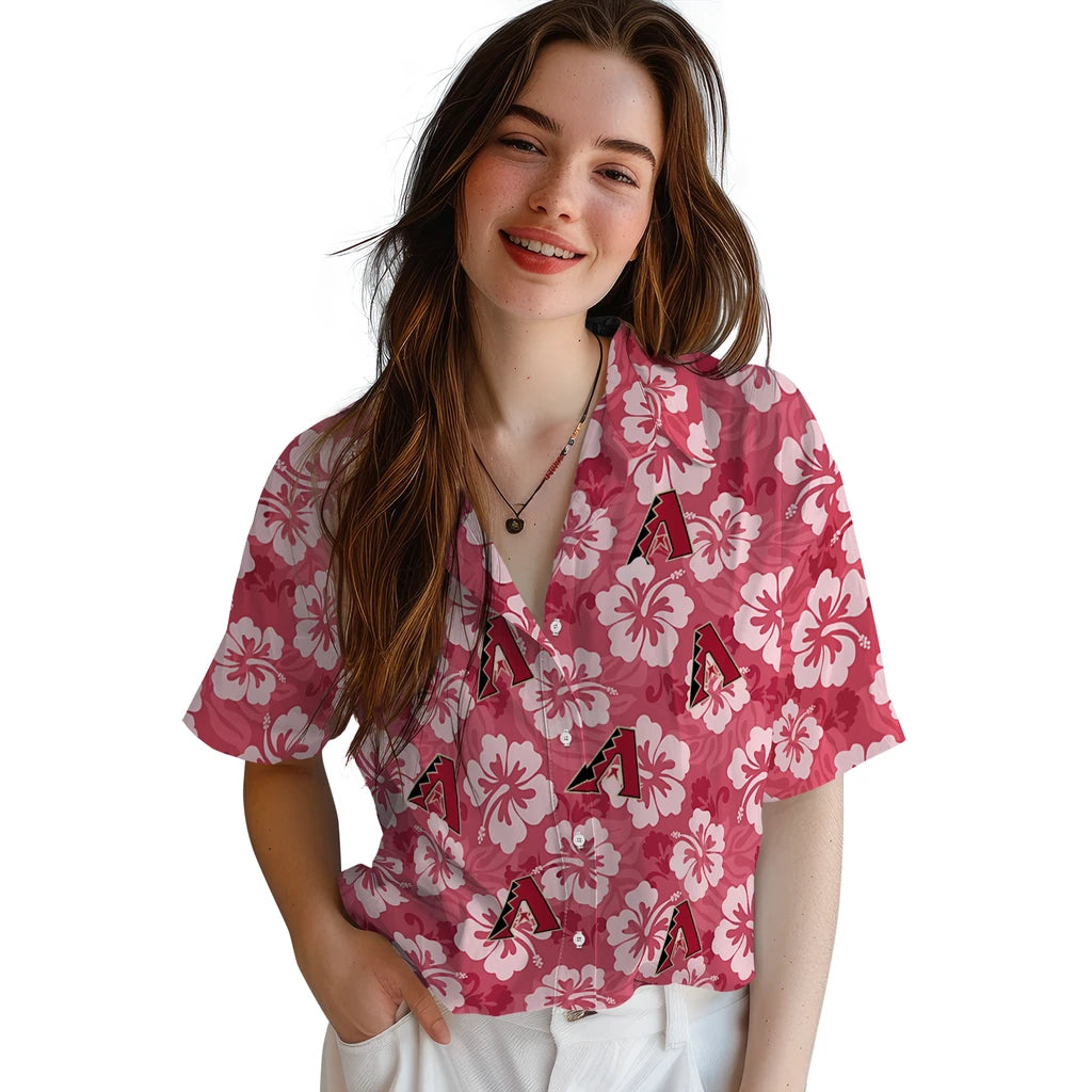 Arizona Diamondbacks Hawaiian Shirt - Hibiscus Cluster | Moonbestprint