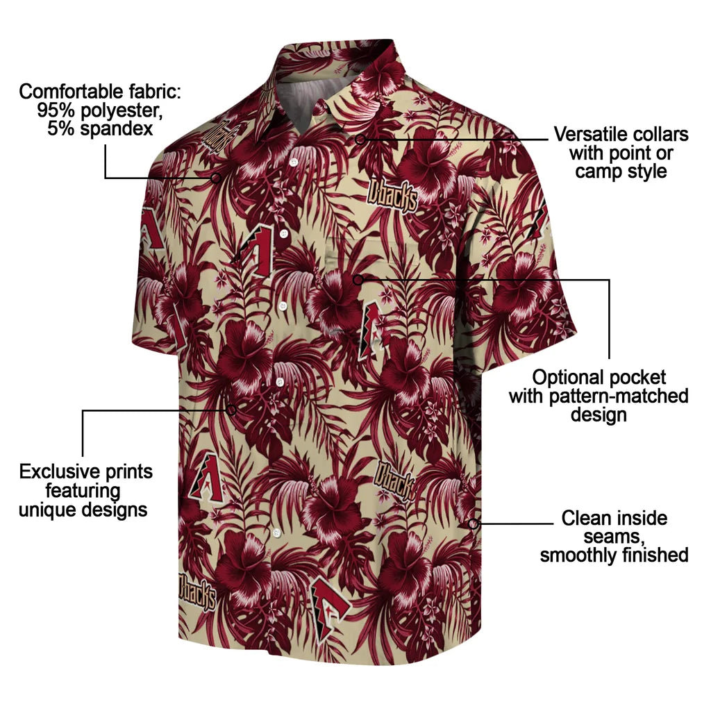Arizona Diamondbacks Hawaiian Shirt - Hibiscus Exotic | Moonbestprint