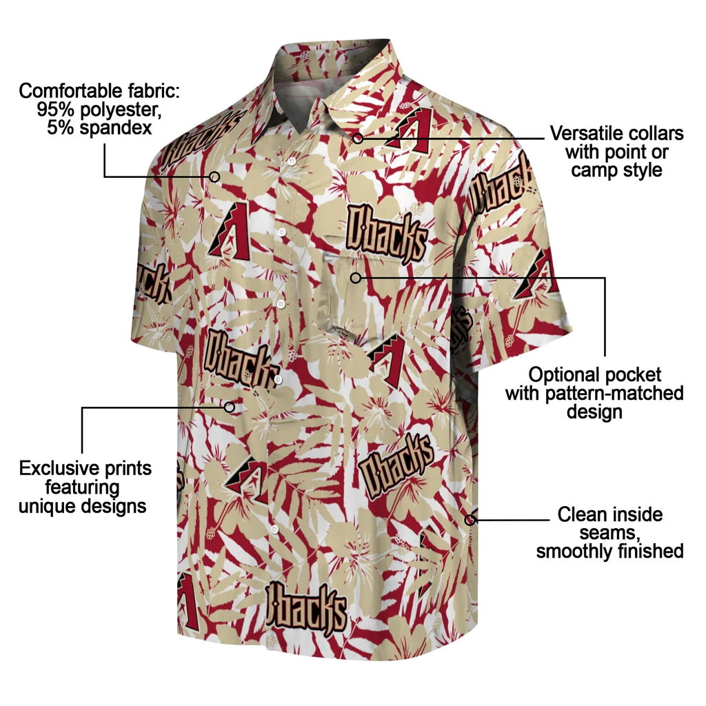 Arizona Diamondbacks Hawaiian Shirt - Hibiscus Overlay | Moonbestprint