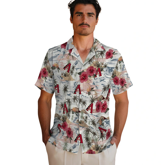 Arizona Diamondbacks Hawaiian Shirt - Hibiscus Seaside | Moonbestprint