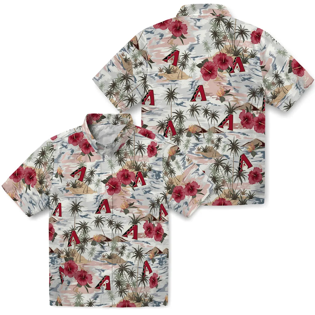 Arizona Diamondbacks Hawaiian Shirt - Hibiscus Seaside | Moonbestprint
