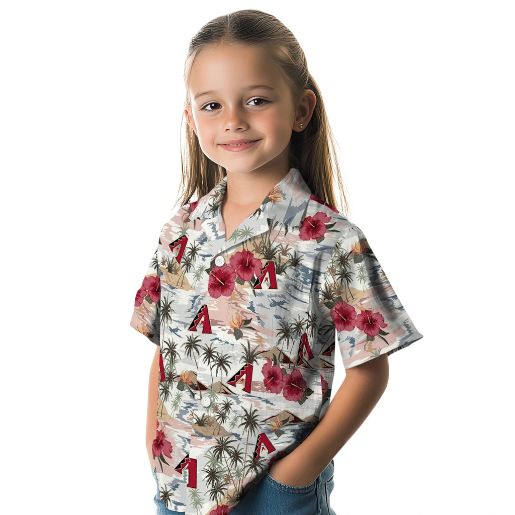 Arizona Diamondbacks Hawaiian Shirt - Hibiscus Seaside | Moonbestprint