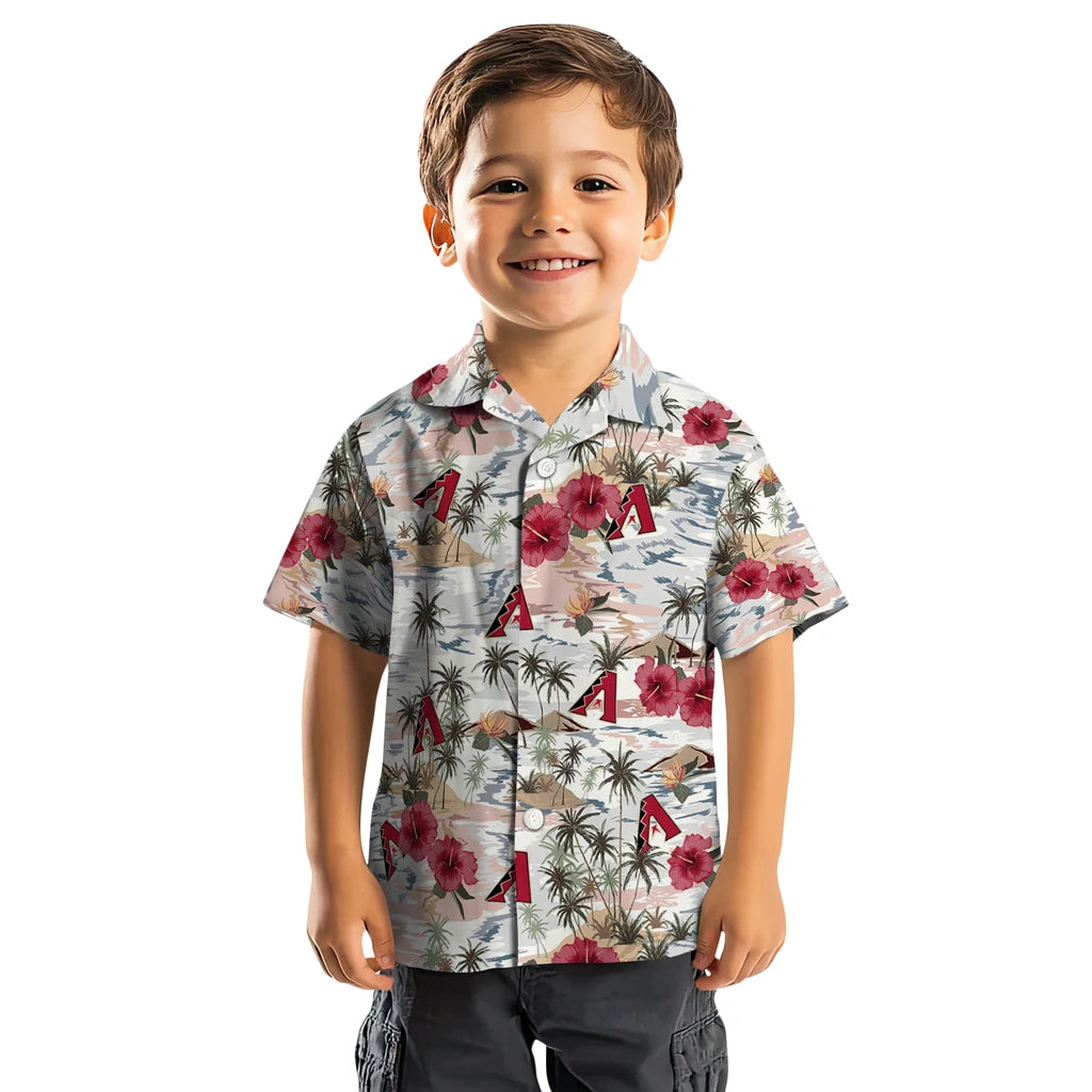Arizona Diamondbacks Hawaiian Shirt - Hibiscus Seaside | Moonbestprint