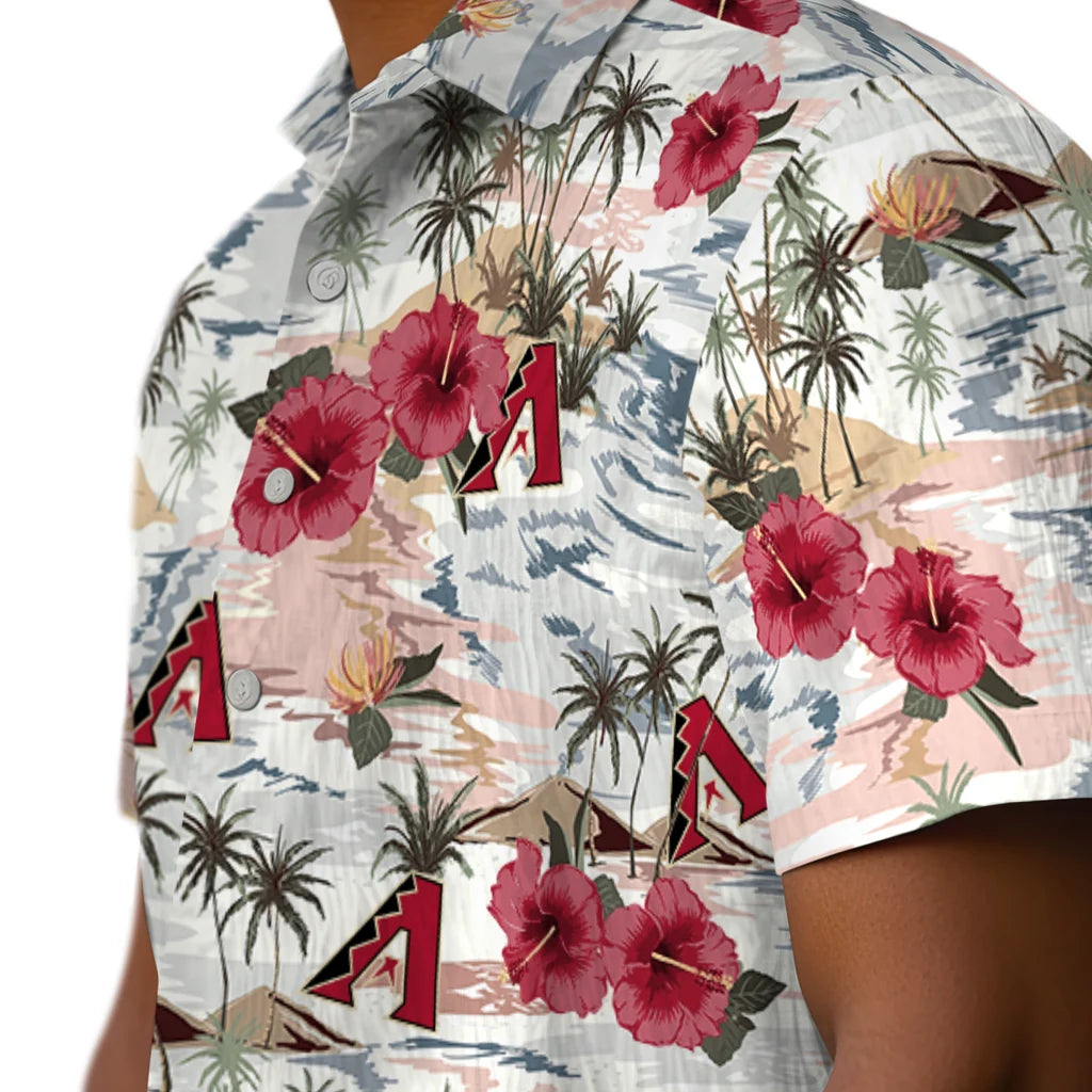 Arizona Diamondbacks Hawaiian Shirt - Hibiscus Seaside | Moonbestprint