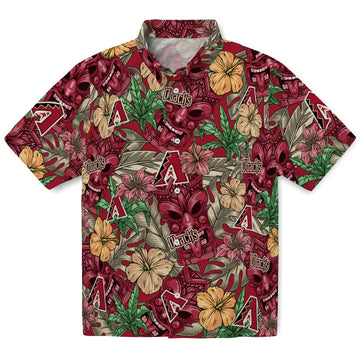 Arizona Diamondbacks Hawaiian Shirt - Hibiscus Tiki Jungle | Moonbestprint