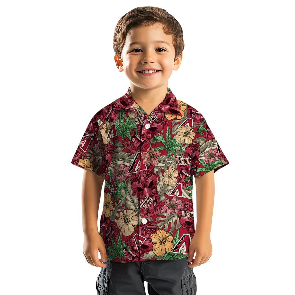 Arizona Diamondbacks Hawaiian Shirt - Hibiscus Tiki Jungle | Moonbestprint