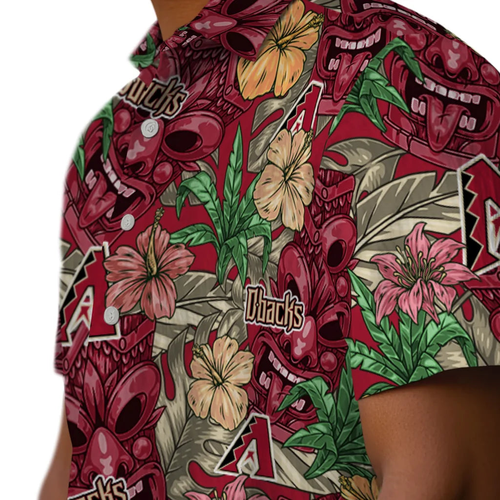 Arizona Diamondbacks Hawaiian Shirt - Hibiscus Tiki Jungle | Moonbestprint
