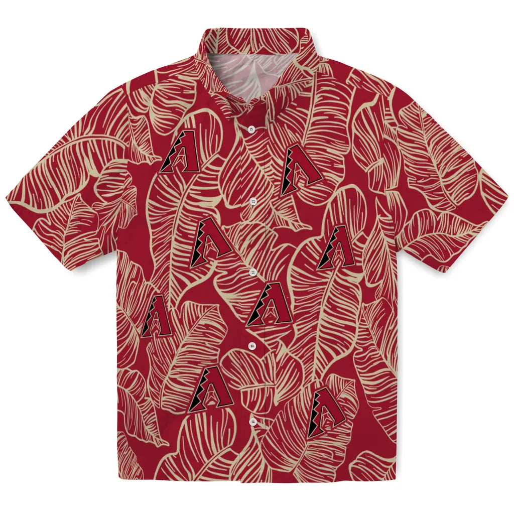Arizona Diamondbacks Hawaiian Shirt - Leaf Outline | Moonbestprint
