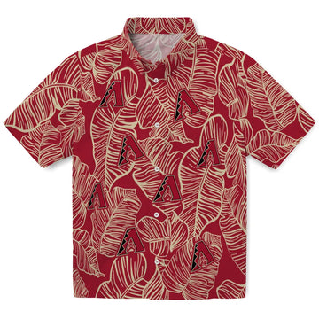 Arizona Diamondbacks Hawaiian Shirt - Leaf Outline | Moonbestprint