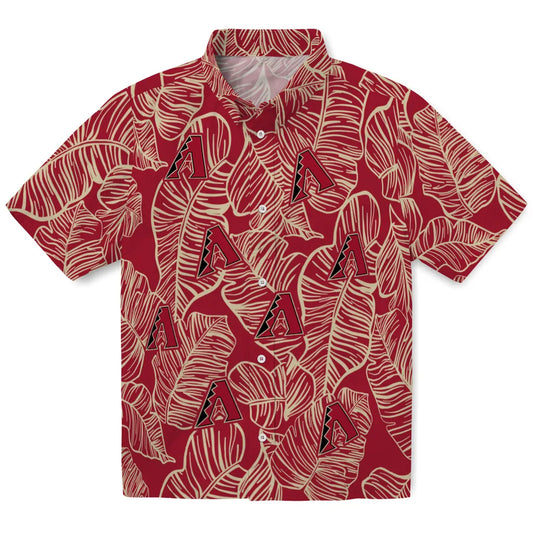 Arizona Diamondbacks Hawaiian Shirt - Leaf Outline | Moonbestprint