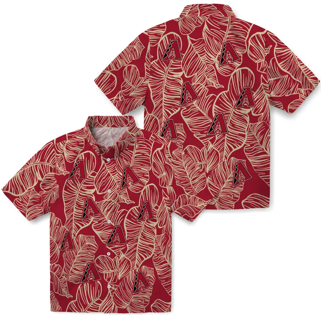 Arizona Diamondbacks Hawaiian Shirt - Leaf Outline | Moonbestprint