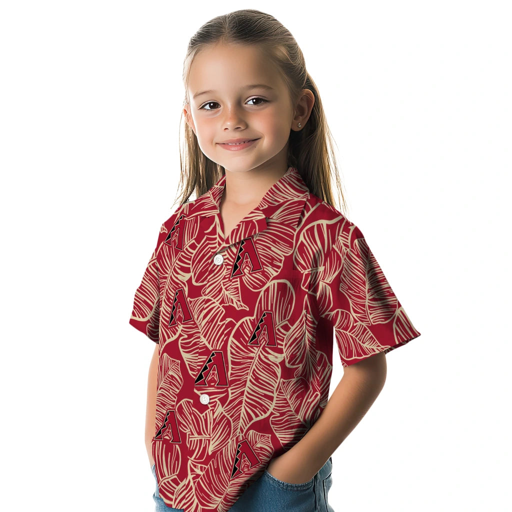 Arizona Diamondbacks Hawaiian Shirt - Leaf Outline | Moonbestprint