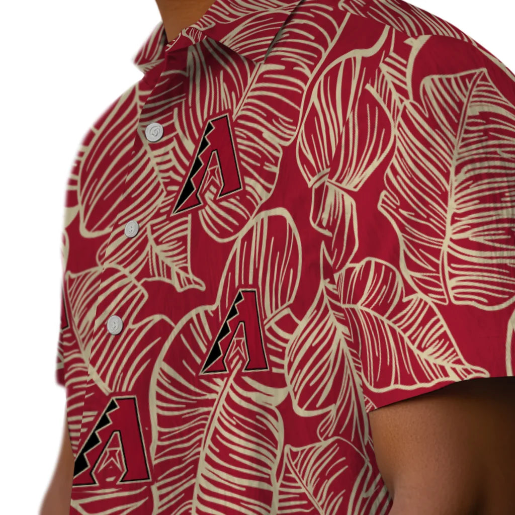 Arizona Diamondbacks Hawaiian Shirt - Leaf Outline | Moonbestprint