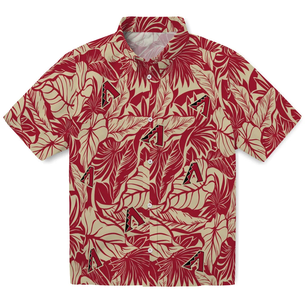 Arizona Diamondbacks Hawaiian Shirt - Monstera Layer | Moonbestprint