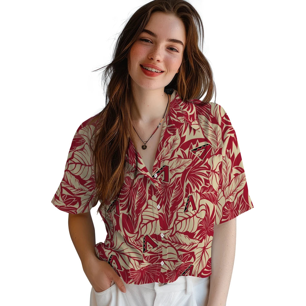 Arizona Diamondbacks Hawaiian Shirt - Monstera Layer | Moonbestprint