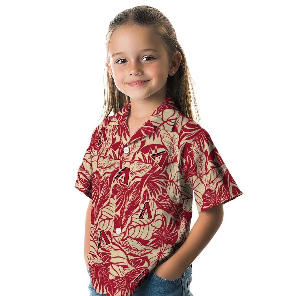Arizona Diamondbacks Hawaiian Shirt - Monstera Layer | Moonbestprint
