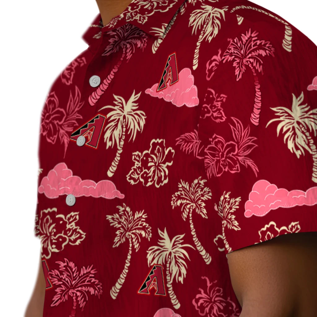 Arizona Diamondbacks Hawaiian Shirt - Palm And Clouds | Moonbestprint