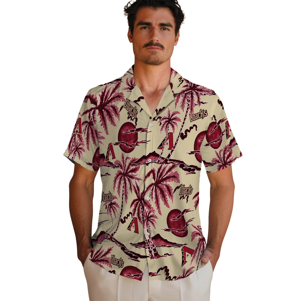 Arizona Diamondbacks Hawaiian Shirt - Palm Sunset | Moonbestprint