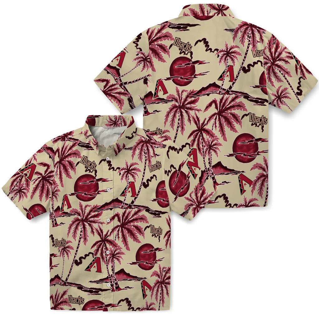 Arizona Diamondbacks Hawaiian Shirt - Palm Sunset | Moonbestprint