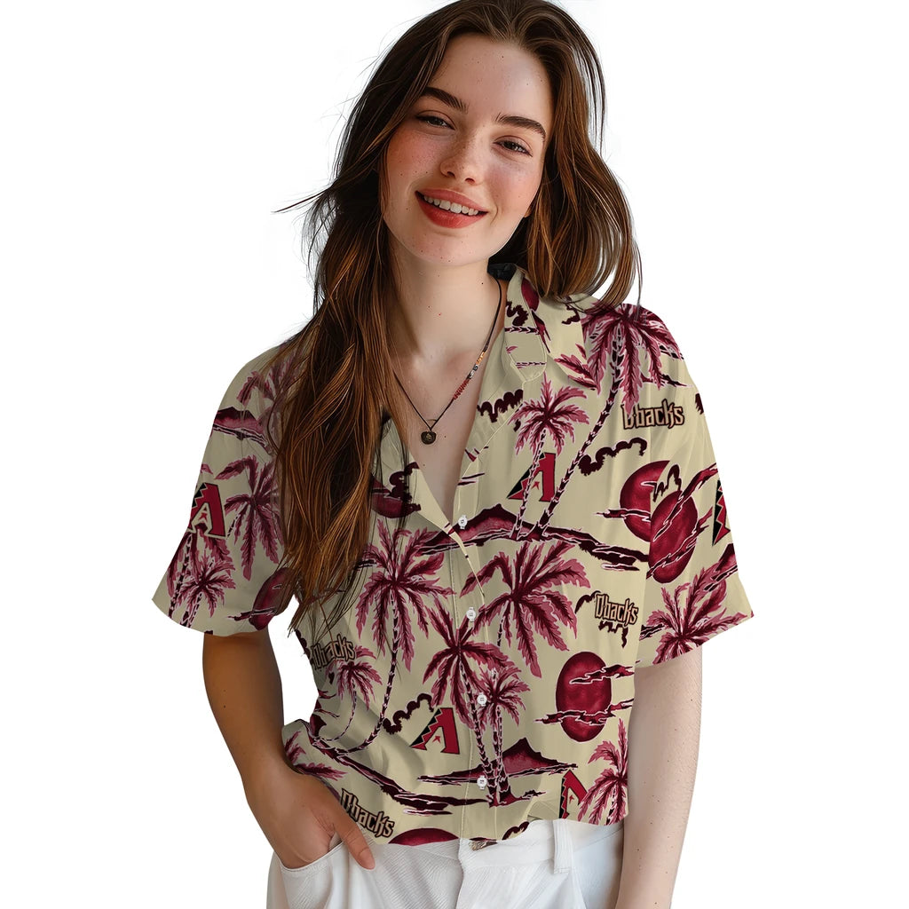 Arizona Diamondbacks Hawaiian Shirt - Palm Sunset | Moonbestprint