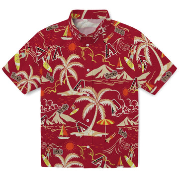 Arizona Diamondbacks Hawaiian Shirt - Palm Tree Island | Moonbestprint