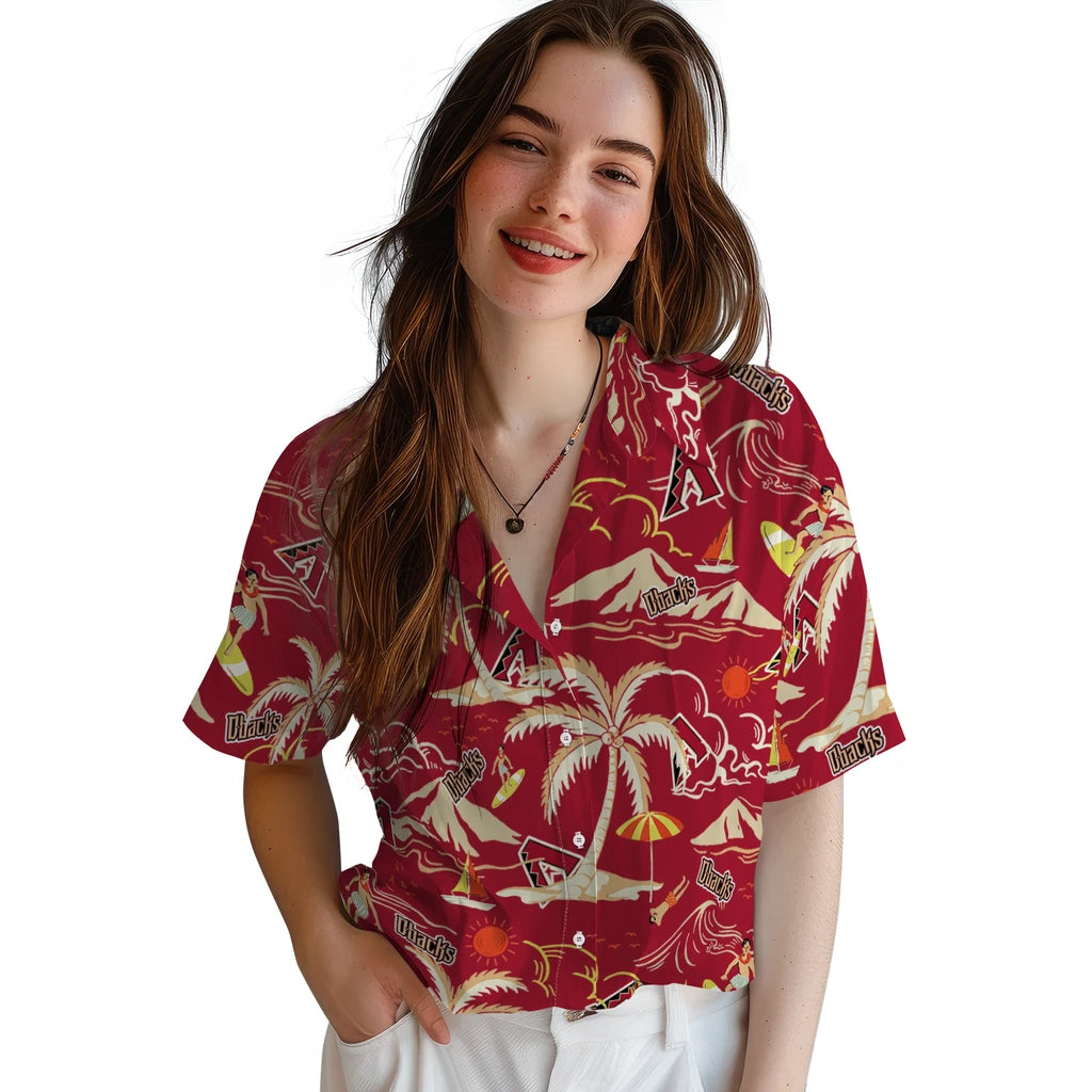 Arizona Diamondbacks Hawaiian Shirt - Palm Tree Island | Moonbestprint