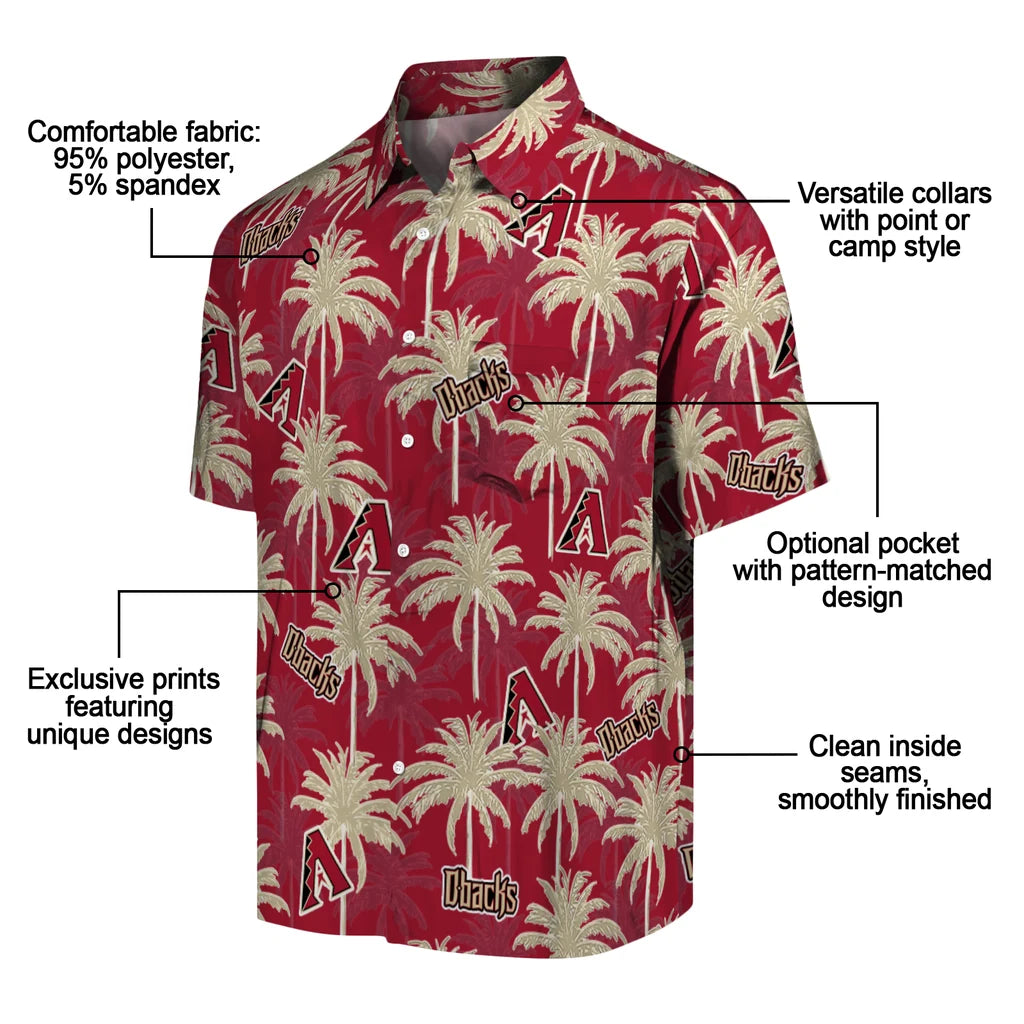 Arizona Diamondbacks Hawaiian Shirt - Palm Tree Motif | Moonbestprint