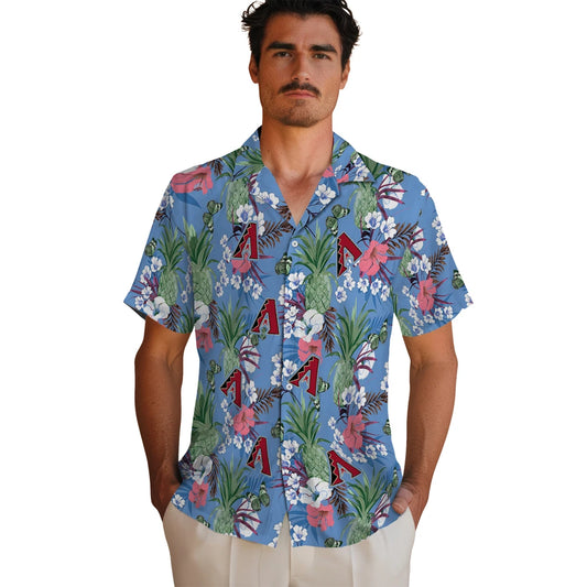 Arizona Diamondbacks Hawaiian Shirt - Pineapple Bouquet | Moonbestprint