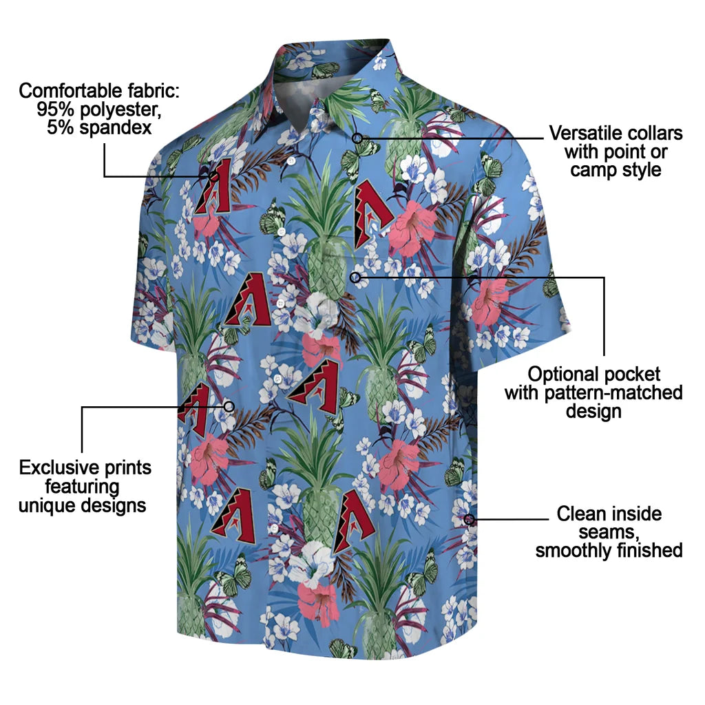 Arizona Diamondbacks Hawaiian Shirt - Pineapple Bouquet | Moonbestprint