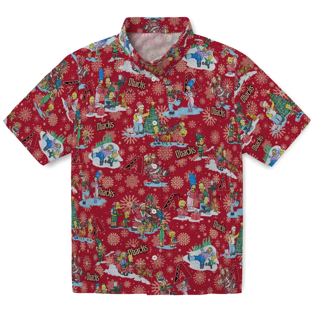 Arizona Diamondbacks Hawaiian Shirt - Simpsons Christmas | Moonbestprint